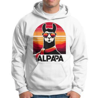 Alpapa Llama Retro With Sunglasses Dad Alpaca Father's Day Hoodie - Thegiftio UK