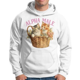 Alpha Cat Male Ironic Kitten Weird Y2k Humor Kittens Hoodie - Monsterry UK