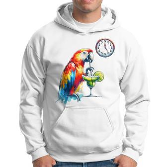Always 5 O'clock Colorful Parrot Drinking Margarita Hoodie - Seseable