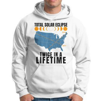 America Total Solar Eclipse April 8 2024 Usa Map Totality Hoodie - Seseable