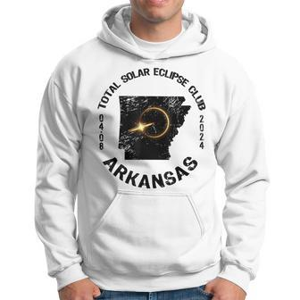 American Total Solar Eclipse Arkansas Retro State Outline Hoodie - Seseable