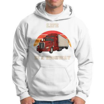 American Truck Life Is A Highway Retro Sunset Hoodie - Monsterry UK