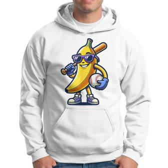 Banana Playing Baseball Fruit Lover Baseball Player Hoodie - Seseable