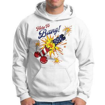 Here To Bang 4Th Of July Fun 4Th Of July Firework Patriotic Hoodie - Monsterry DE