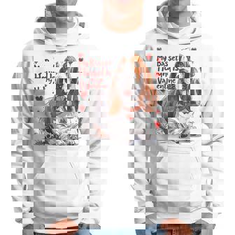 Basset Hound Is My Valentine Cute Dog Owner Valentines Day Hoodie - Thegiftio