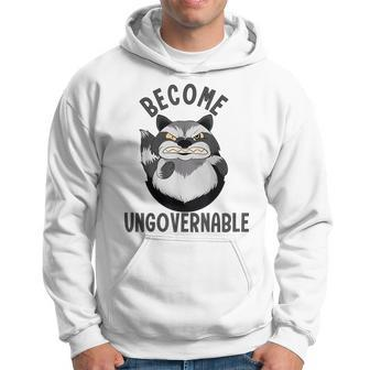 Become Ungovernable Raccoon Face Meme Opossum Lover Hoodie - Monsterry UK