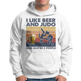 I Like Beer And Judo And Maybe 3 People Retro Vintage Hoodie - Monsterry UK