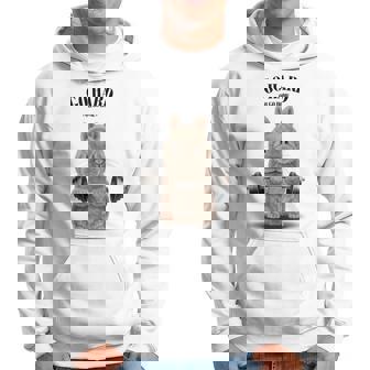 Beige Dwarf Rabbit Muscle Training Weightlifting Fitness Hoodie - Monsterry