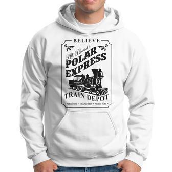 Believe All Abroad Polar Express Train Depot Christmas Hoodie - Monsterry UK