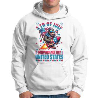 Bigfoot 4Th Of July American Celebrating Independence Day Hoodie - Thegiftio UK