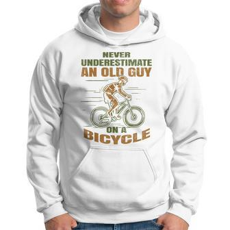 Bike Cycling Never Underestimate An Old Guy On A Bicycle Hoodie | Mazezy