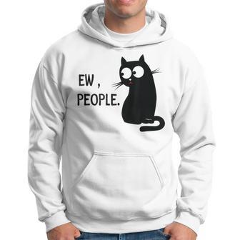 Black Cat Ew People Meow Kitty Hoodie - Monsterry CA