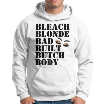 Bleach Blonde Bad Built Letter Print Graphic Hoodie - Seseable