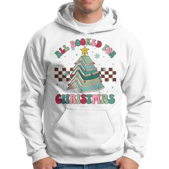 All Booked For Christmas Tree Book Bookish Christmas Hoodie - Seseable