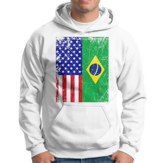 Brazilian American Flag Half Brazil Half Usa Pride Hoodie - Monsterry AU
