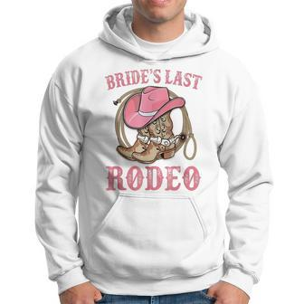 Bride's Last Rodeo Cowgirl Hat Bachelorette Party Wedding Hoodie - Monsterry DE