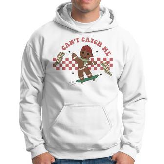 Can't Catch Me Merry Christmas Boy Skateboarding Gingerbread Hoodie - Monsterry CA