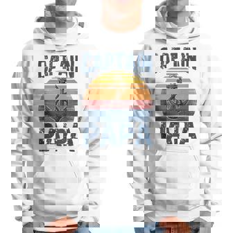 Captain Papa Pontoon Lake Sailor Fishing Boating Top Hoodie - Thegiftio