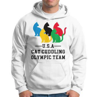 Cat Cuddling Olympic Team Hoodie - Monsterry UK