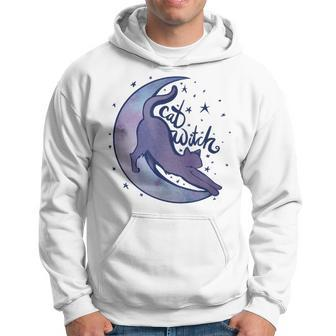 Cat Witch Moon Kitty Cats Purple Moonchild Hoodie - Monsterry