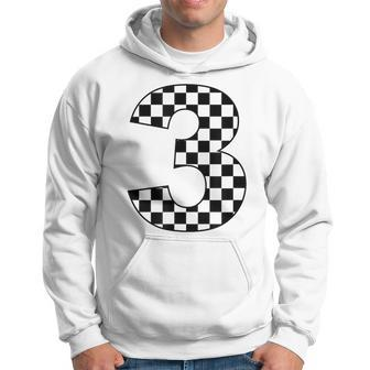 Checkered Birthday 3 Three Race Car 3Rd Birthday Racing Car Hoodie - Monsterry CA