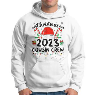Christmas 2023 Cousin Crew Santa Hat Family Matching Pajama Hoodie - Seseable