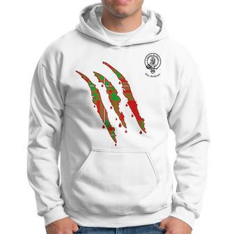 Clan Macgregor Claw Marks Surname Tartan Crest Hoodie - Seseable