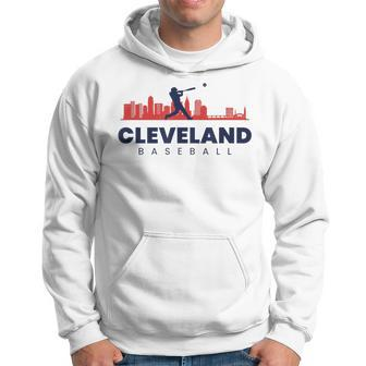 Cleveland Baseball Minimalist City Skyline Baseball Lover Hoodie - Monsterry UK