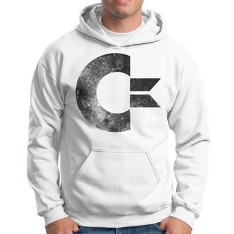 Commodore C64 C In Stone Washed Grunge Effect Hoodie - Thegiftio UK