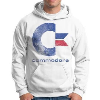 Commodore C64 Uppercase Letter Stone Washed Grunge Effect Hoodie - Monsterry CA