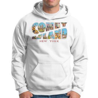 Coney Island New York City Ny Retro Vintage Souvenir T Hoodie - Monsterry AU