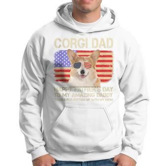 Corgi Dad Happy Fathers Day To My Amazing Daddy Dog Hoodie - Thegiftio UK