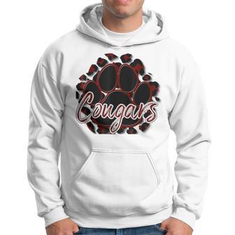 Cougar Maroon Black Cheetah School Sports Fan Team Spirit Hoodie - Monsterry UK