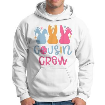 Cousin Crew Cute Bunny Rabbit Matching Easter Day Party Hoodie | Mazezy