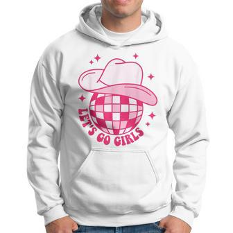 Cowboy Hat Disco Ball Let's Go Girls Western Cowgirls Hoodie - Seseable