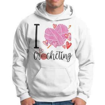 Crocheting Heart I Love Crocheting Hoodie - Thegiftio UK