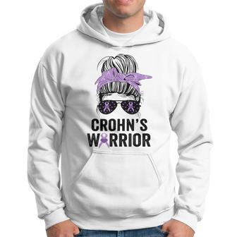 Crohn's Awareness Month Crohn's Warrior Purple Ribbon Womens Hoodie - Monsterry DE