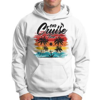 On Cruise Time Coconut Tree And Anchor Summer Beach Party Hoodie - Seseable