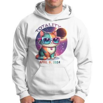 Cute Cat Wearing Solar Eclipse Glasses In Total Eclipse 2024 Hoodie | Mazezy
