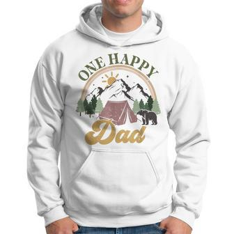 Cute One Happy Camper Birthday Decorations One Happy Dad Hoodie - Monsterry UK