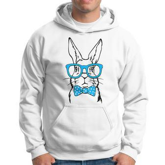 Cute Rabbit Bunny Face Glasses Bow Tie Happy Easter Day Boys Hoodie - Seseable