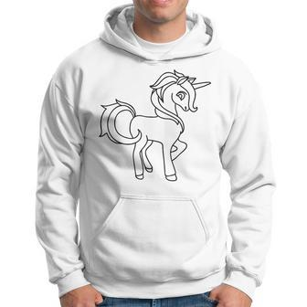 Cute Unicorn For Coloring Fun Diy Do It Yourself Color In Hoodie - Monsterry UK