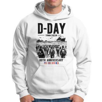 D-Day 80 Anniversary 1944 2024 Normandy Landings Uk Flag Hoodie - Thegiftio UK