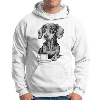 Dachshund Puppy Wiener With Coffee Hoodie - Seseable