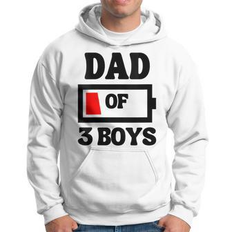 Dad Of 3 Three Boys Low Battery For Father's Day Hoodie - Thegiftio UK