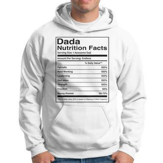 Dada Nutrition Facts Fathers Day Nutritional Food Hoodie - Thegiftio UK