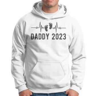 Daddy Est 2023 Heartbeat First Time New Dad Hoodie - Monsterry