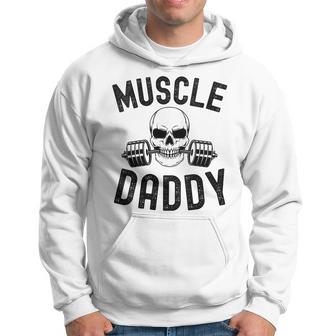 Damen Muscle Daddy Gewichtheber Skelett Langhantel Papa Workout Mit-Ausschnitt Kapuzenpullover - Geschenkecke