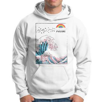 Dare To Be Yourself Trans Lgbt Colors In The Japanese Wave Hoodie - Monsterry