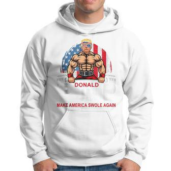 Donald Pump Swole America Again Gym Fitness Trump 2024 Hoodie - Seseable